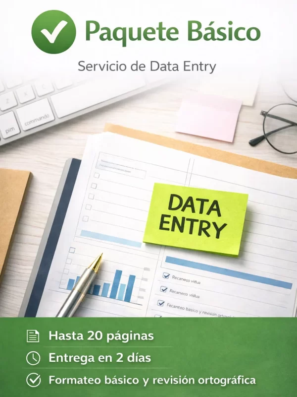 Paquete Básico – Servicio de Data Entry