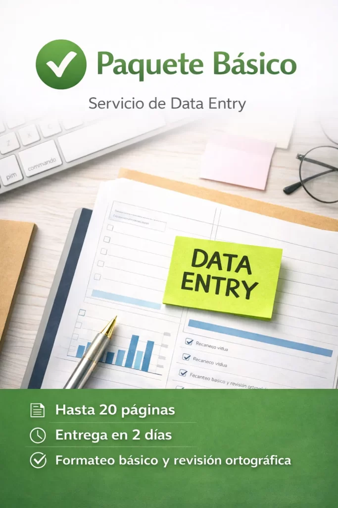 Paquete Básico – Servicio de Data Entry