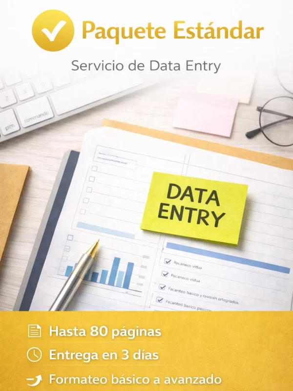 Paquete Estándar – Servicio de Data Entry