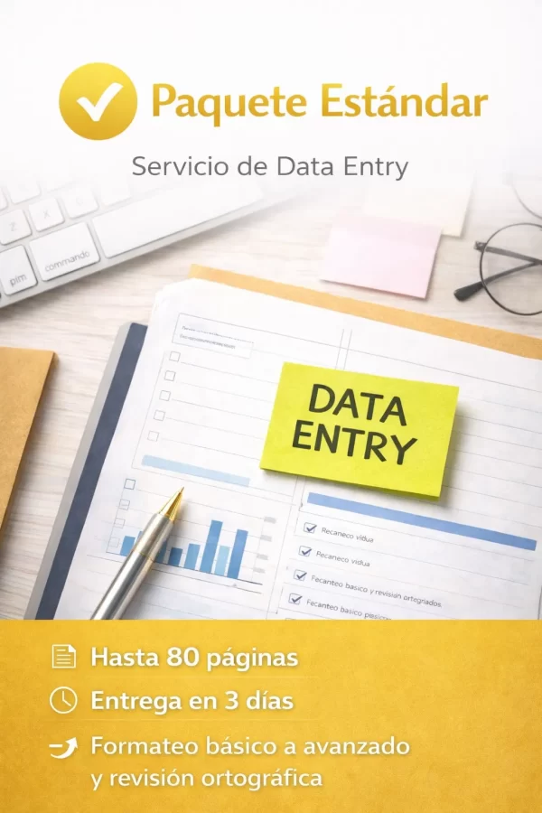 Paquete Estándar – Servicio de Data Entry