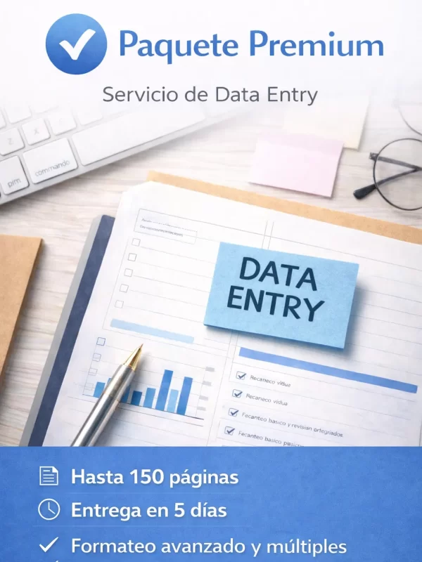Paquete Premium – Servicio de Data Entry