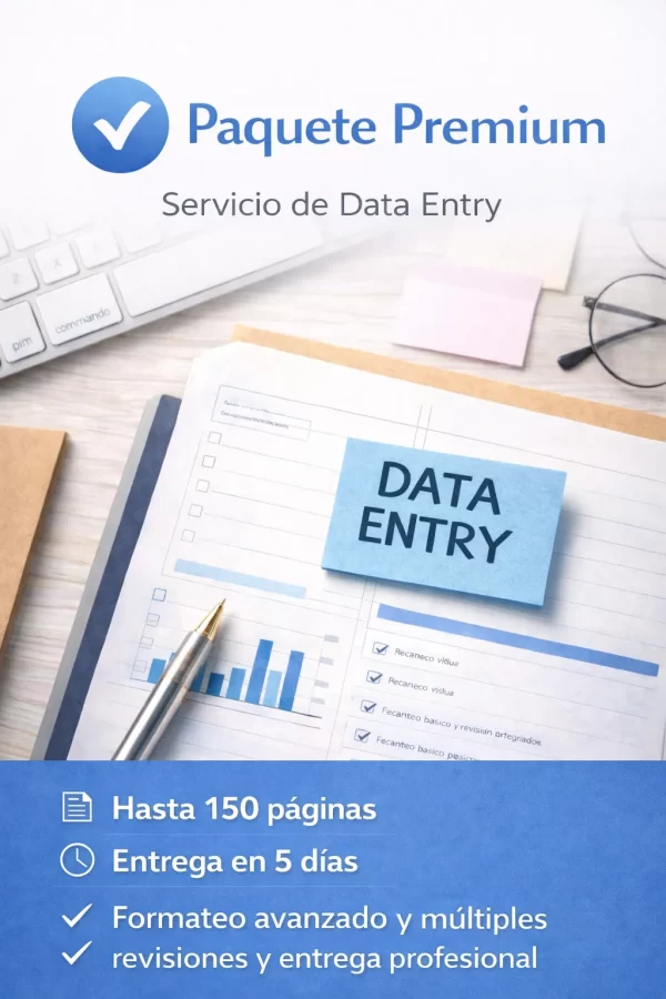 Paquete Premium – Servicio de Data Entry