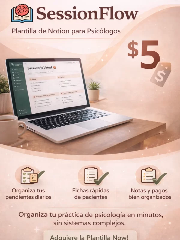 SessionFlow – Plantilla de Notion para Psicólogos