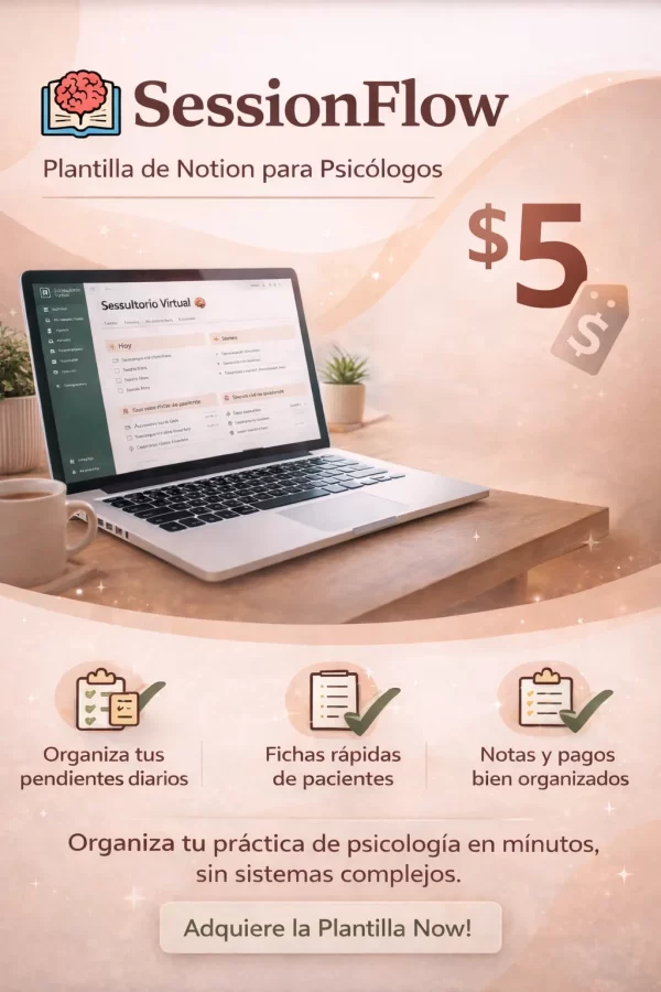 SessionFlow – Plantilla de Notion para Psicólogos
