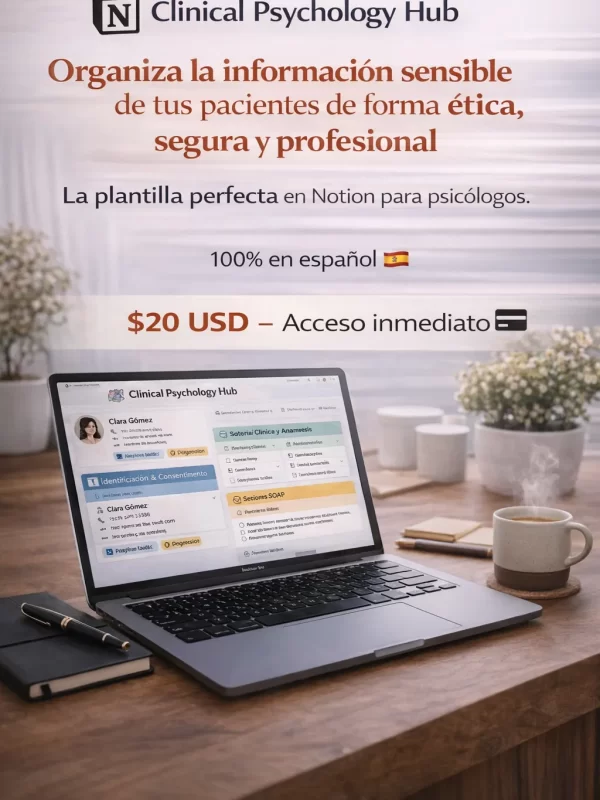 Sistema clínico en Notion para psicólogos