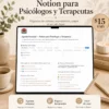 Agenda Semanal Notion para Psicólogos y Terapeutas | Gestión de Sesiones y Pagos